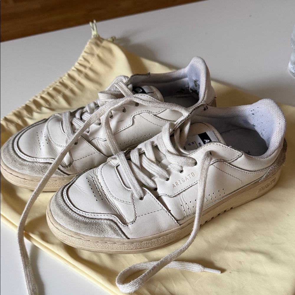 Axel Arigato Dice Lo Cream and Beige Low-Top Sneakers